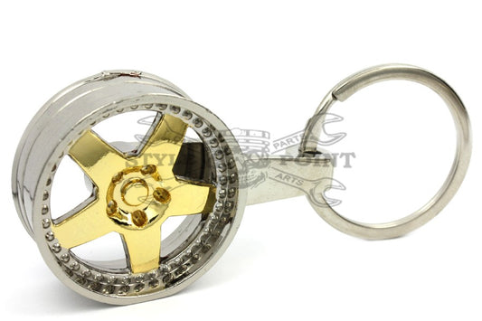 5-arms Wheel Keychain | Gold