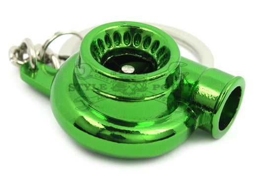 Turbo Keychain green chrome